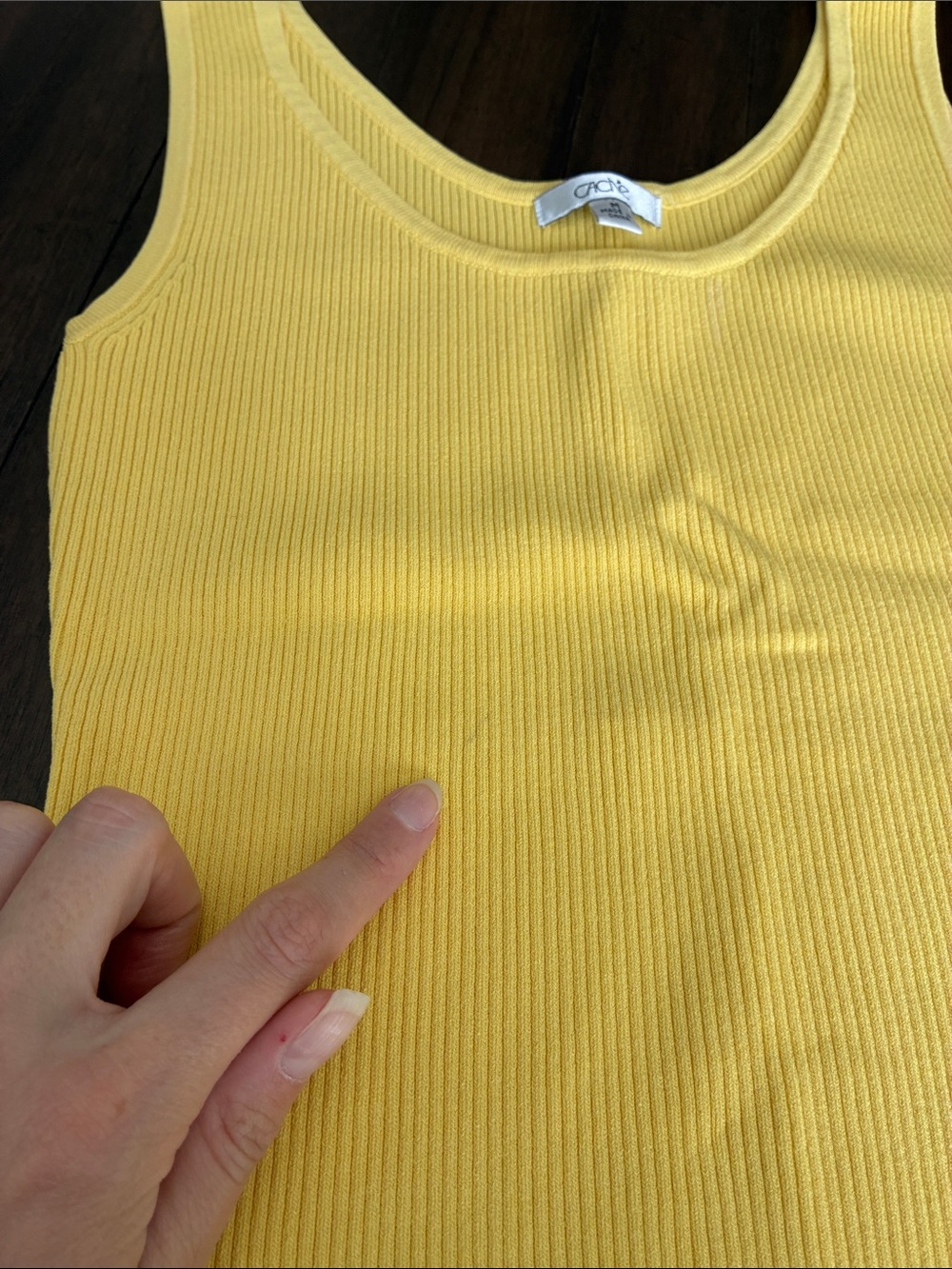 Cache Yellow Ribbed Scoop Neck Tank - Picture 2 of 2